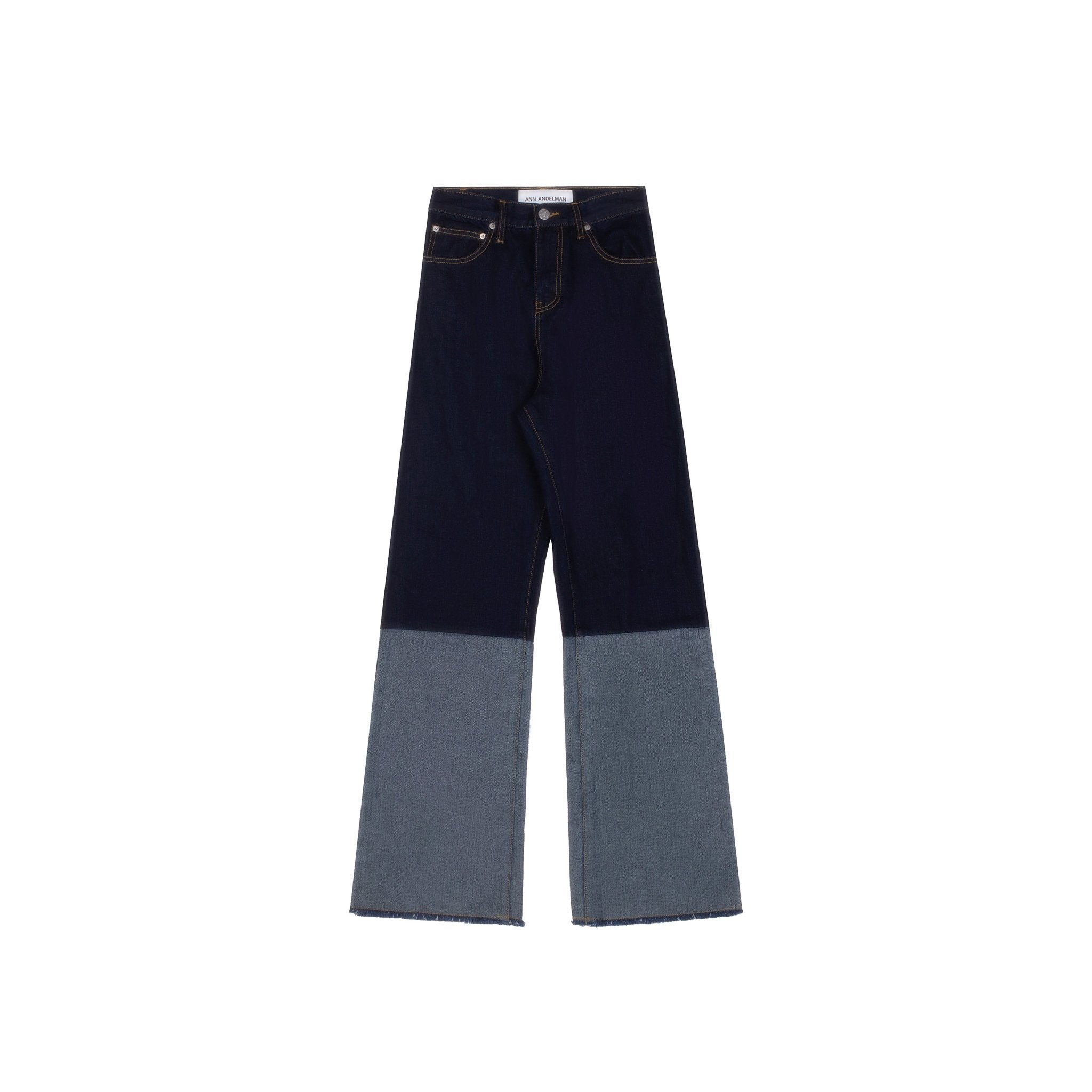 ANN ANDELMAN Navy Blue Panelled Jeans | MADA IN CHINA