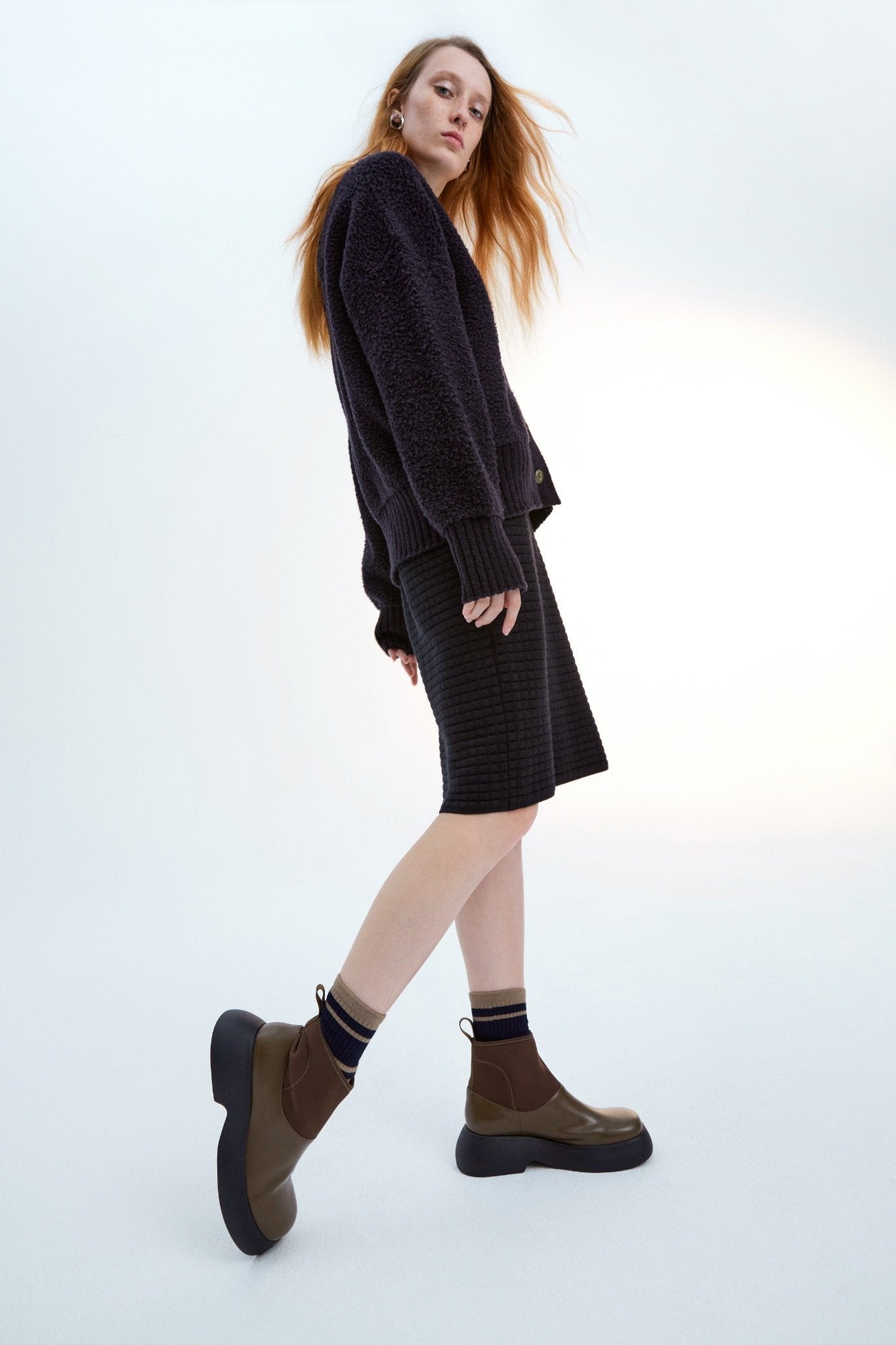 LOST IN ECHO Ocher Brown Leather Ankle Boots | MADA IN CHINA
