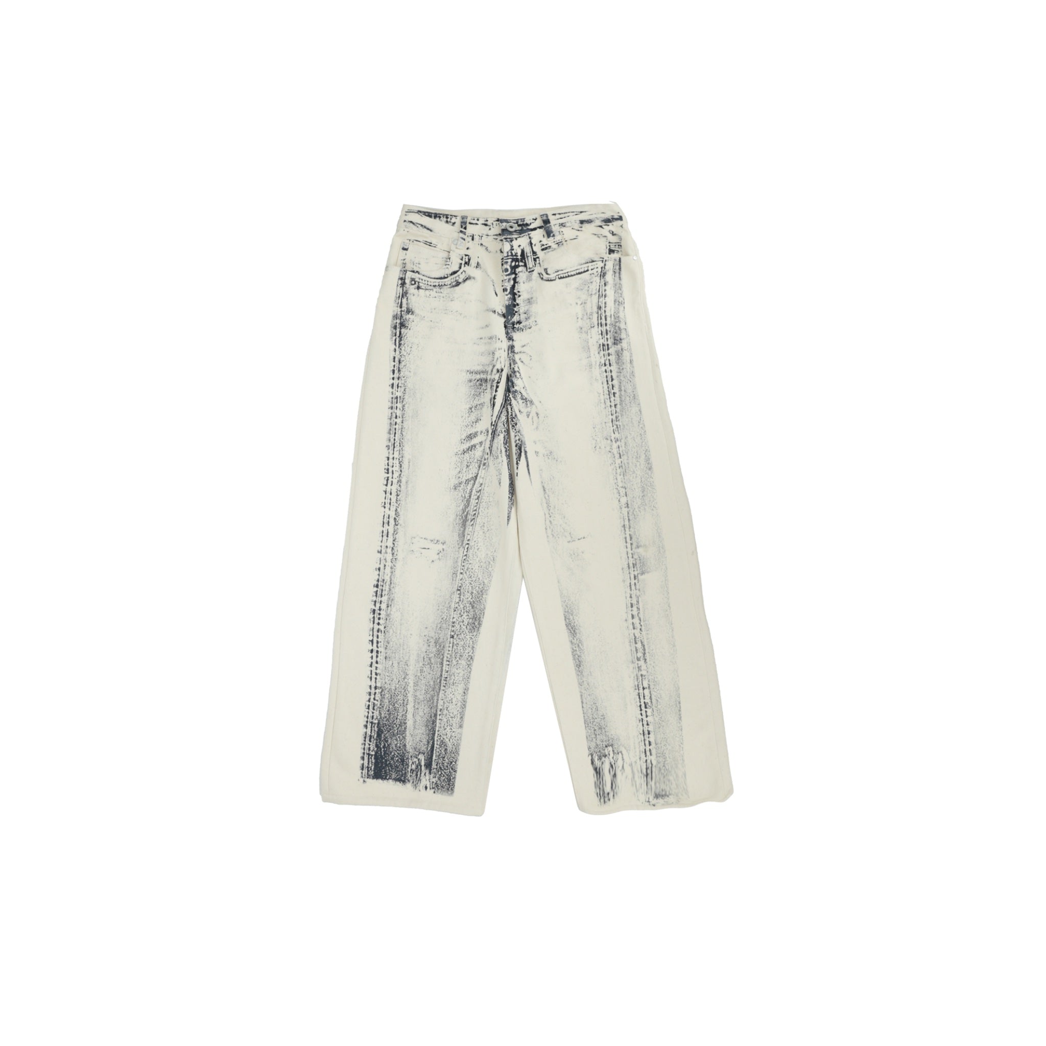ilEWUOY Off-set Printed Denim Wide-leg Pants | MADA IN CHINA