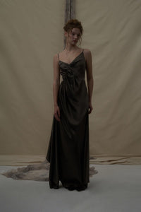 ELYWOOD Olive Fold Pleated Camisole Dress | MADA IN CHINA