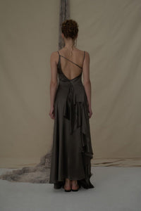 ELYWOOD Olive Fold Pleated Camisole Dress | MADA IN CHINA