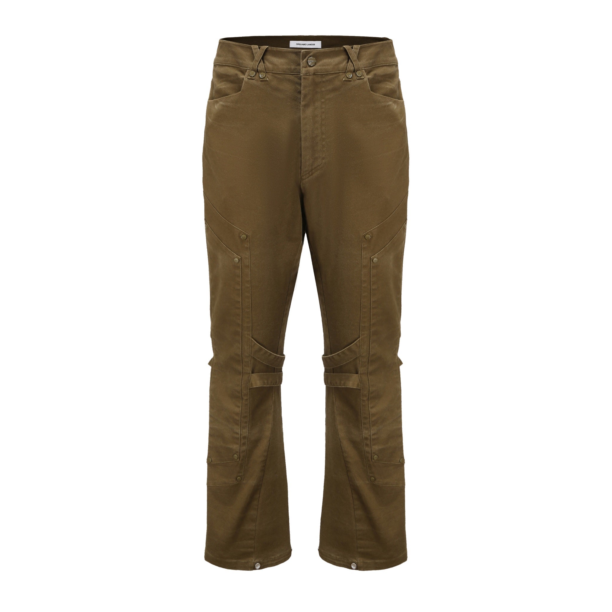 GALLIANO LANDOR Olive Tied Cargo Trousers | MADA IN CHINA