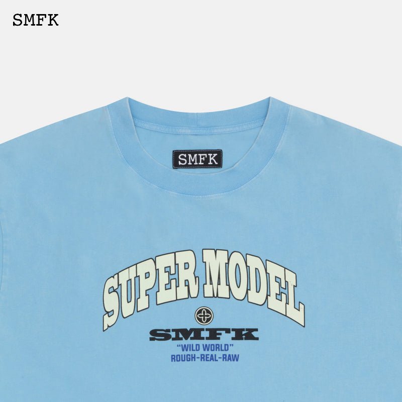 SMFK Oversized Super Model Blue T-shirt | MADA IN CHINA