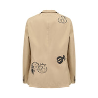 GARC抬ON BY GC抬OGCN Painted Pomegranate Khaki Blazer Jacket | MADA IN CHINA
