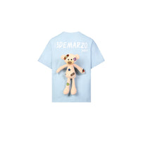 13DE MARZO x Smiley Palda Bear Velcro Patch Letter T-shirt Dream Blue | MADA IN CHINA