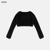 SMFK Panda Wool Short Cardigan Black | MADA IN CHINA