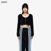 SMFK Panda Wool Short Cardigan Black | MADA IN CHINA