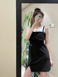 HERLIAN Panelled Colorblock Slip Dress | MADA IN CHINA
