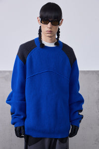 ROARINGWILD Patchwork Chunky Sweater | MADA IN CHINA