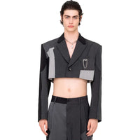 FENGCHEN WANG Patchwork Cropped Blazer | MADA IN CHINA