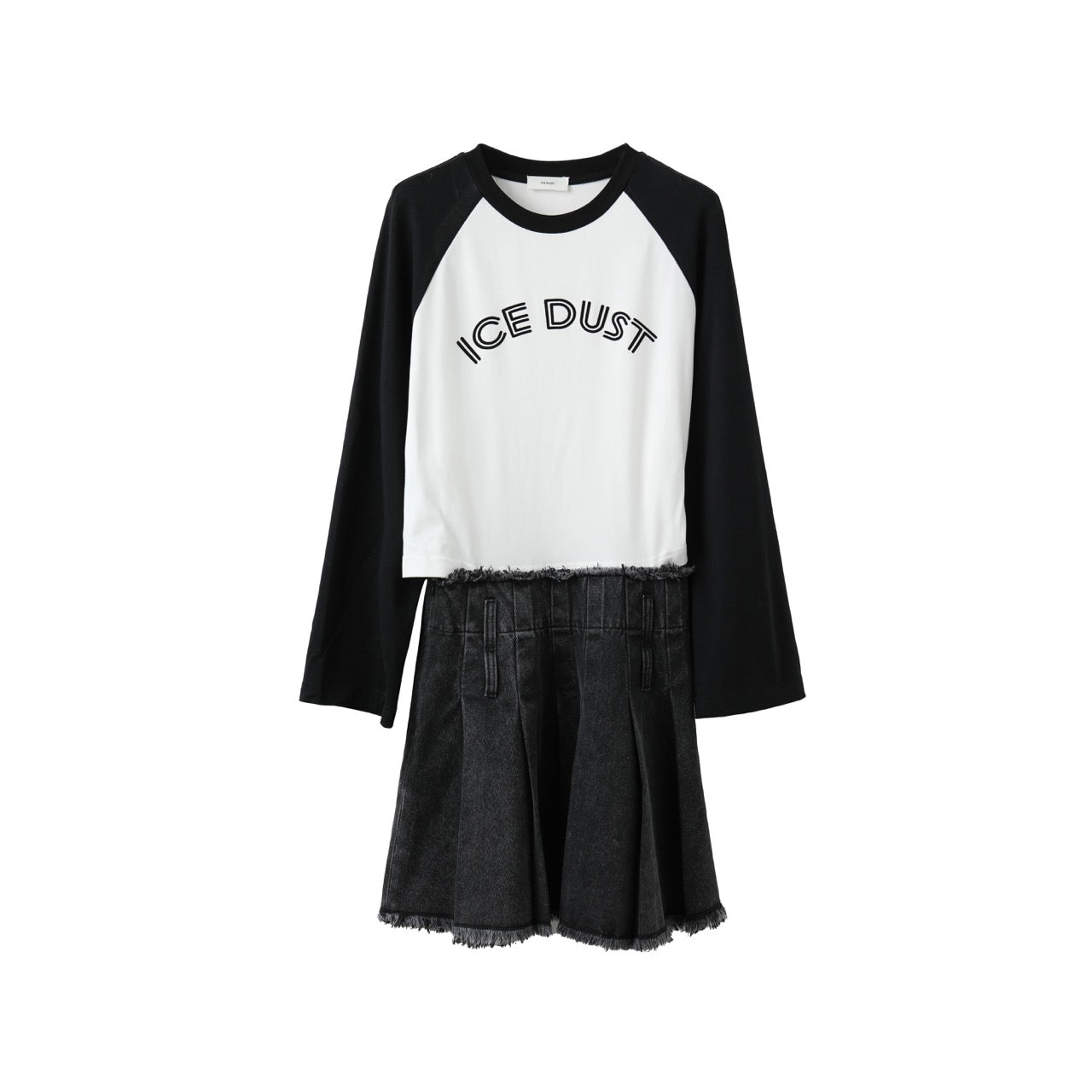 ICE DUST Patchwork T-shirt And Jean Dress Set Black And White | MADA IN CHINA