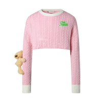 13 DE MARZO Peach Bear Short Sweater Veiled Rose | MADA IN CHINA