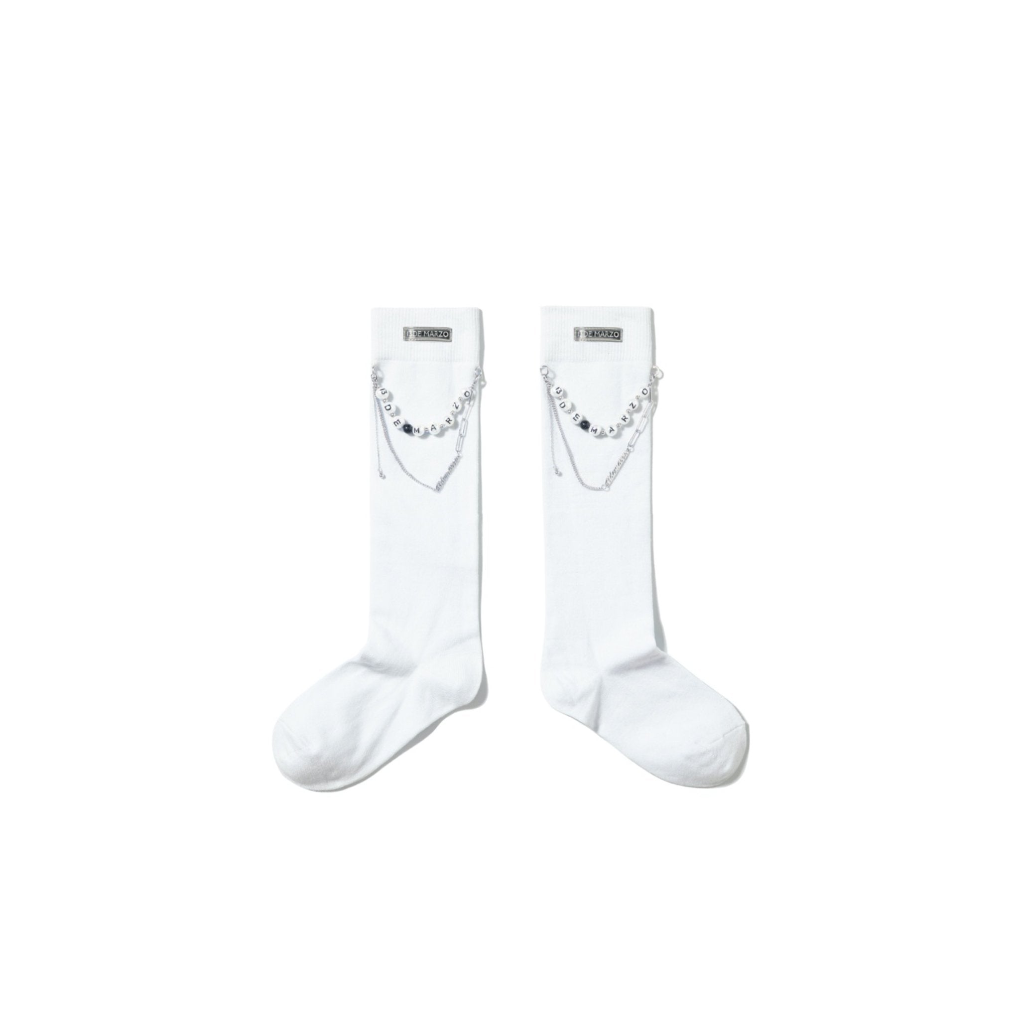 13 DE MARZO Pearl Chain Socks White | MADA IN CHINA