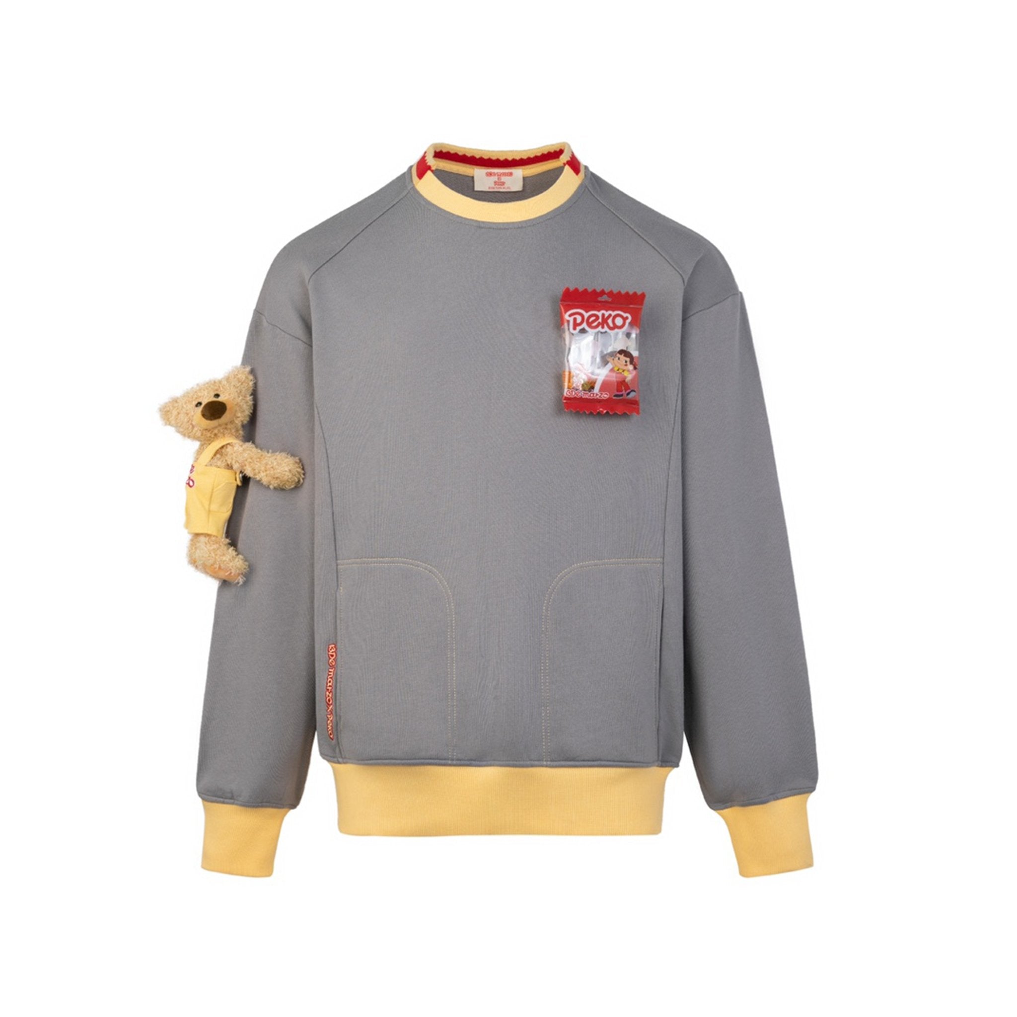 13 DE MARZO Peko Sweets Bear Sweater Gray Flannel | MADA IN CHINA