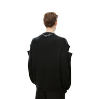 Unawares Pendant Cuff Cutout Sweater Black | MADA IN CHINA