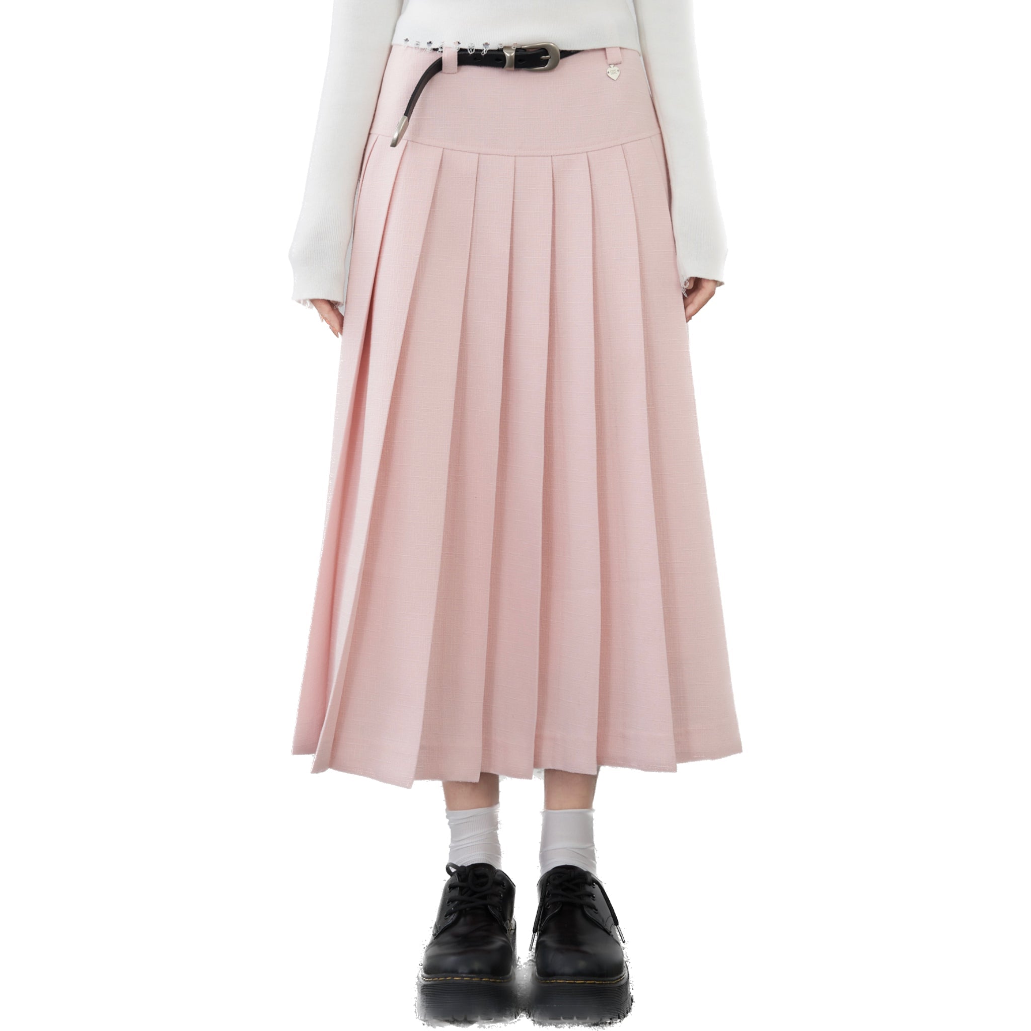 SOMESOWE Pink Academy Pleated Skirt | MADA IN CHINA