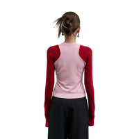 SOMESOWE Pink And Red Long Sleeve Shirt | MADA IN CHINA