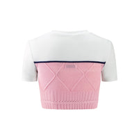 HERLIAN Pink And White Knit T-shirt | MADA IN CHINA