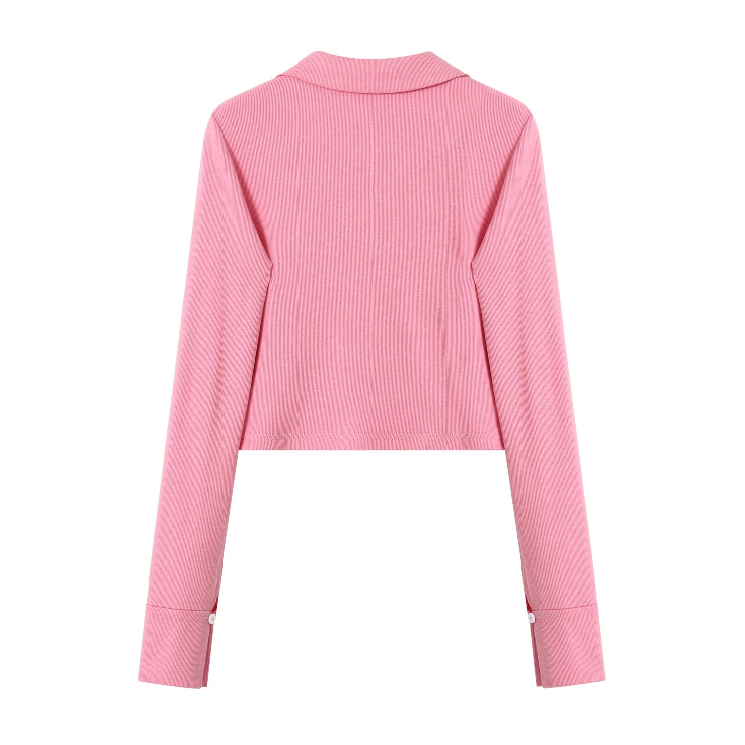 SOMESOWE Pink And White Ripped Shoulder Knitted Shirt | MADA IN CHINA