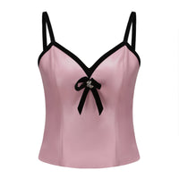 ARTE PURA Pink Bow Leather Vest | MADA IN CHINA