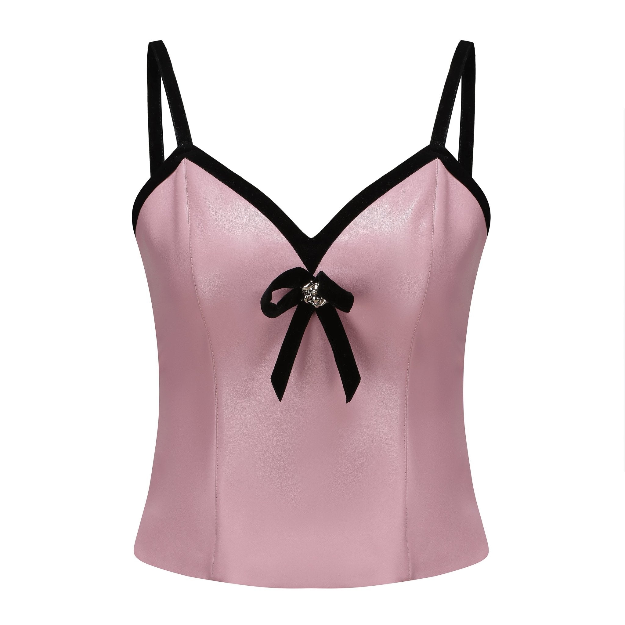 ARTE PURA Pink Bow Leather Vest | MADA IN CHINA