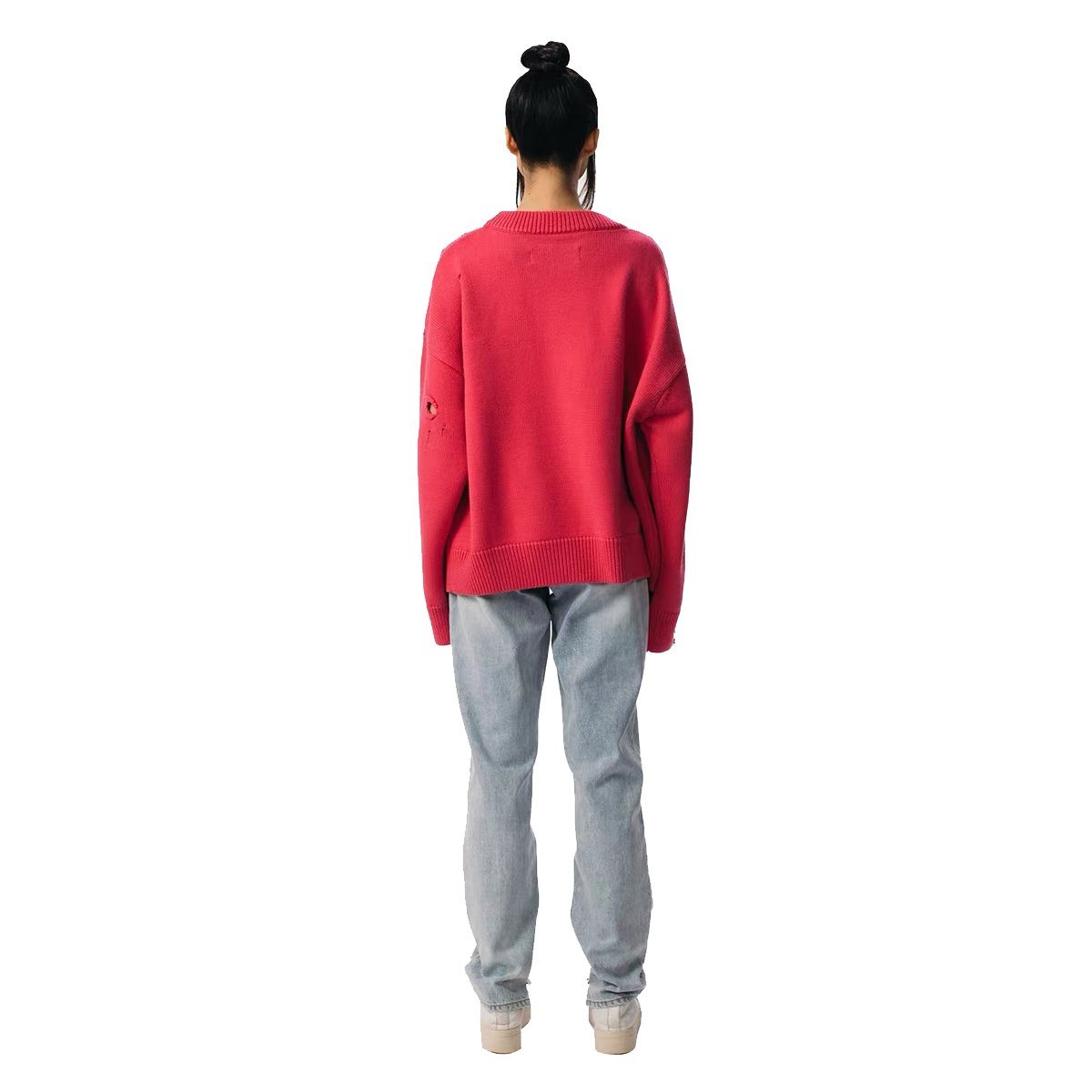 ANN ANDELMAN Pink Destroyed Sweatshirt | MADA IN CHINA