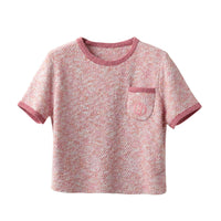 ICE DUST Pink Embroidered Blend Knit Shirt | MADA IN CHINA