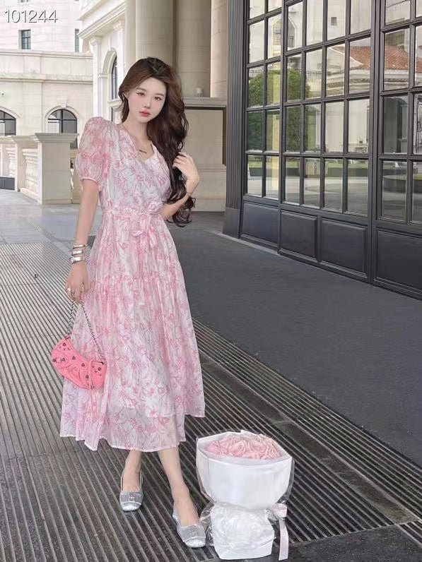 AIMME SPARROW Pink Floral Dress | MADA IN CHINA