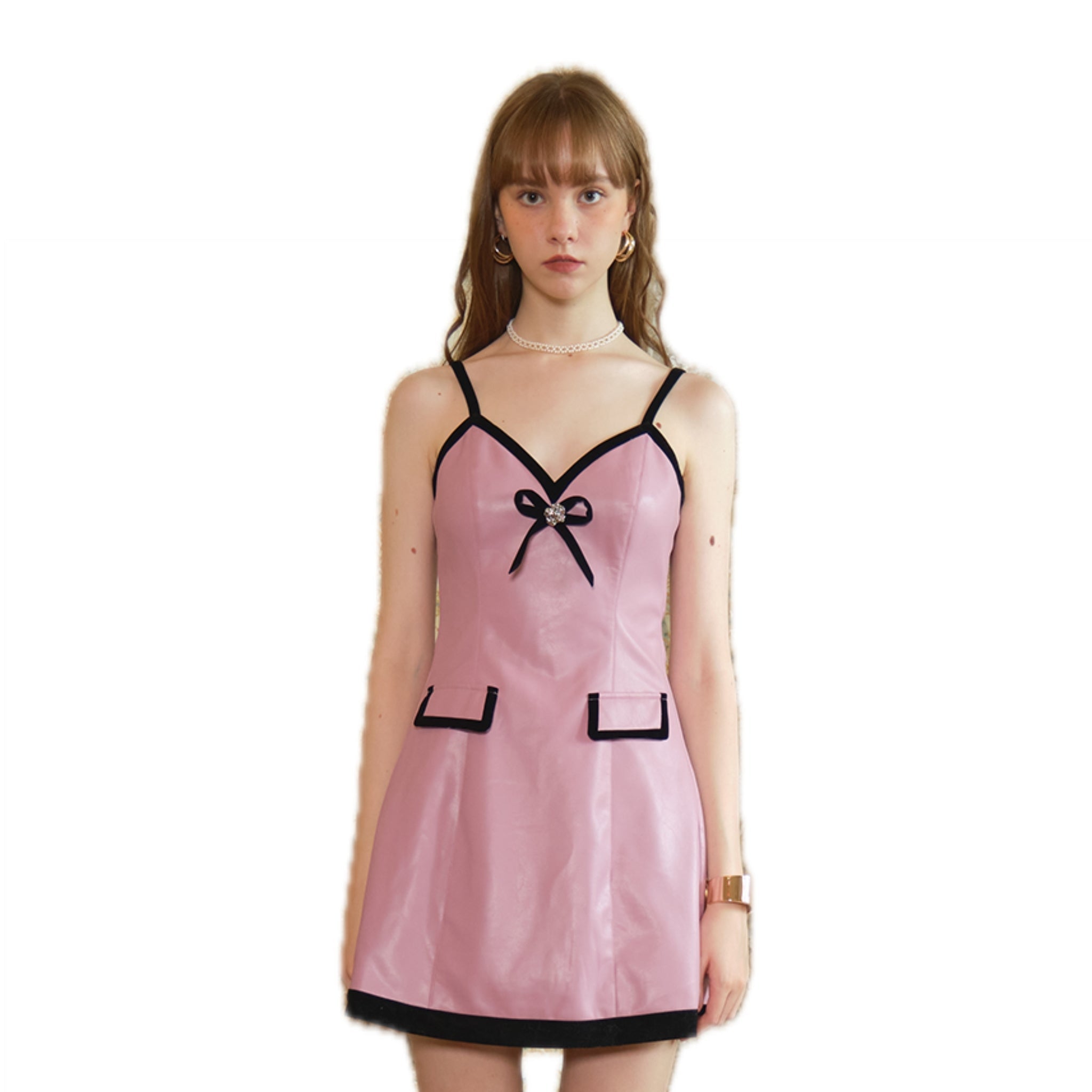 ARTE PURA Pink Fur Leather Dress | MADA IN CHINA