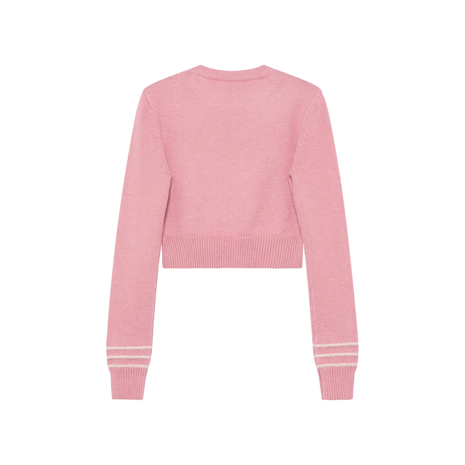 SOMESOWE Pink Fuzzy Short Sweater | MADA IN CHINA