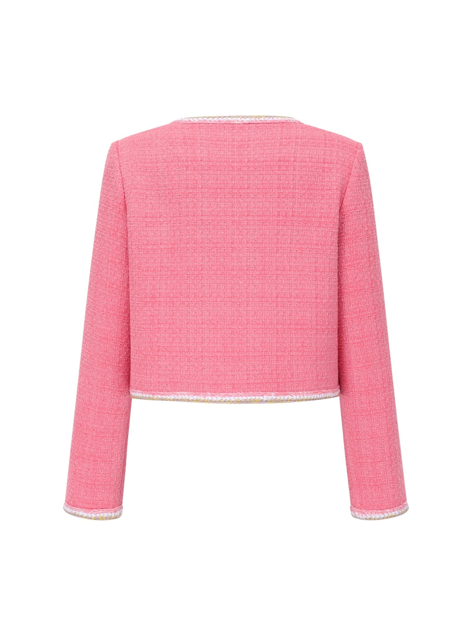 Alexia Sandra Pink Heart Buttoned Tweed Jacket | MADA IN CHINA