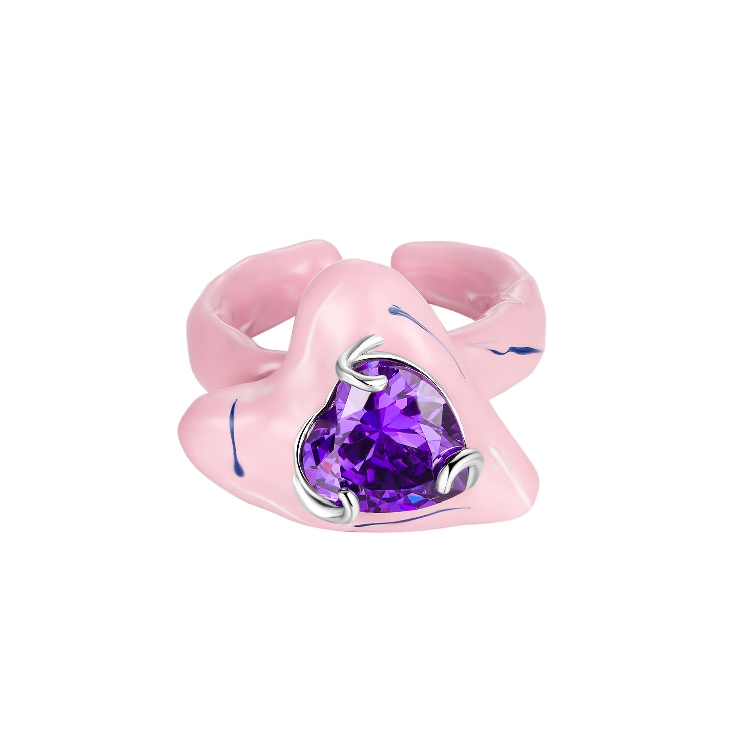 LOST IN ECHO Pink Heart Enamel Ring | MADA IN CHINA