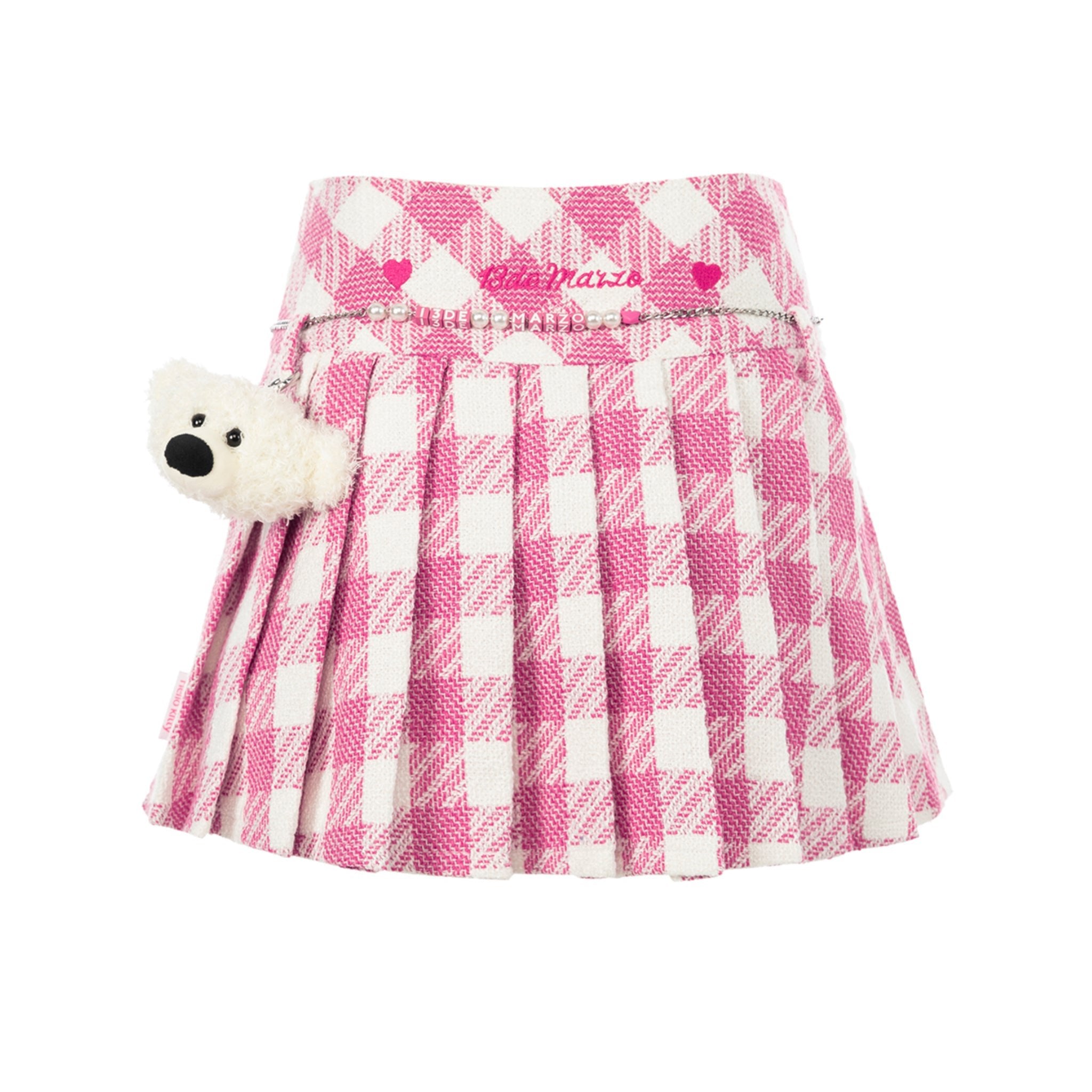 Pink Hello Kitty Bear Plaid Skirt