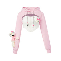 13DE MARZO Pink Hello Kitty Bear Sports Hoodie | MADA IN CHINA