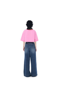 ICE DUST Pink Logo Crop Top | MADA IN CHINA