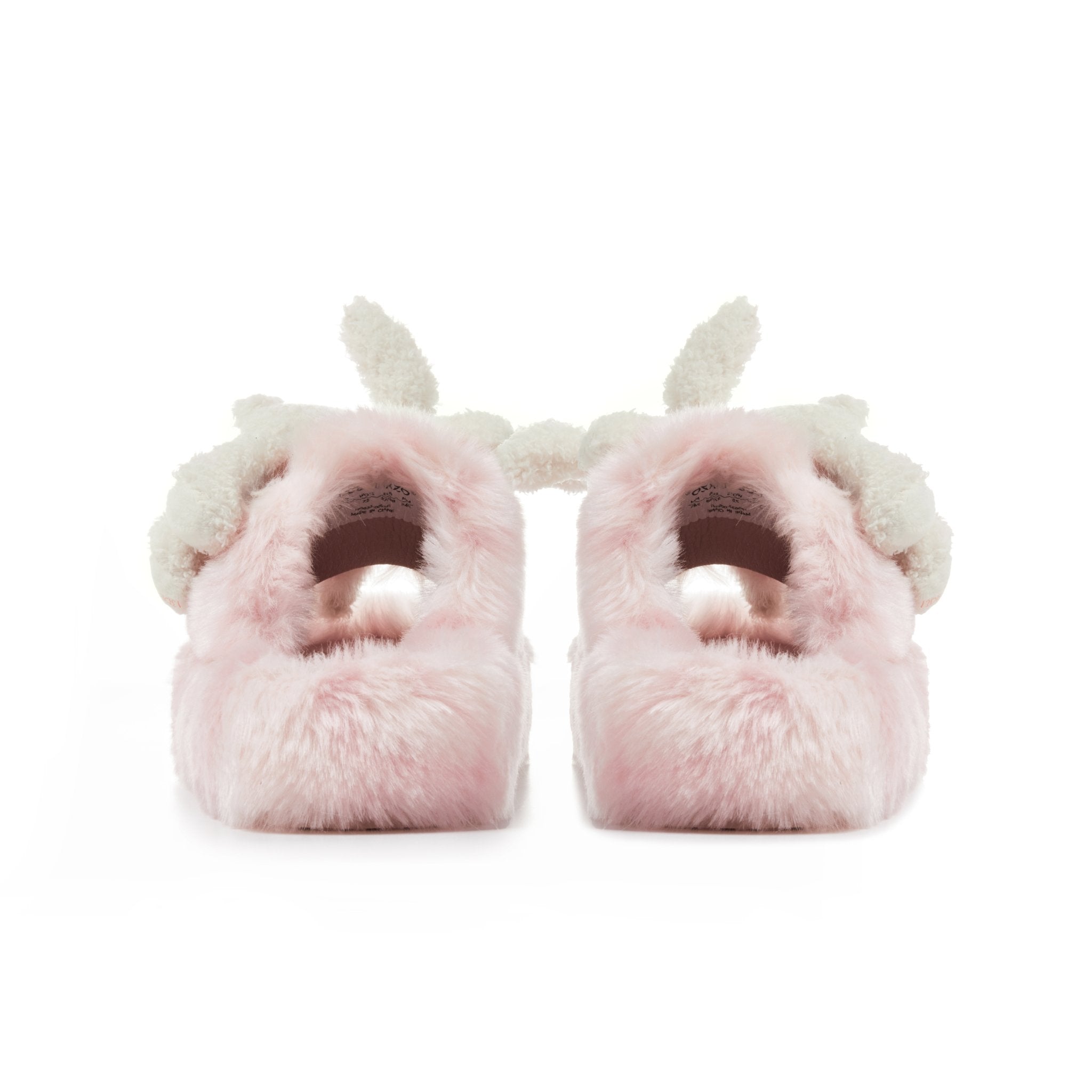 13DE MARZO Pink Logo Furry Plush Slipper | MADA IN CHINA