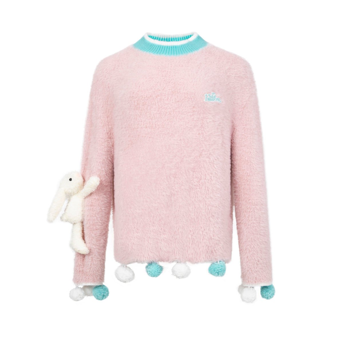 13 DE MARZO Pink Long Hair Mohair Ball Sweater | MADA IN CHINA