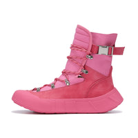 LOST IN ECHO Pink Quilted Cotton Filled Three-Dimensional Printing Sports Boots | MADA IN CHINA