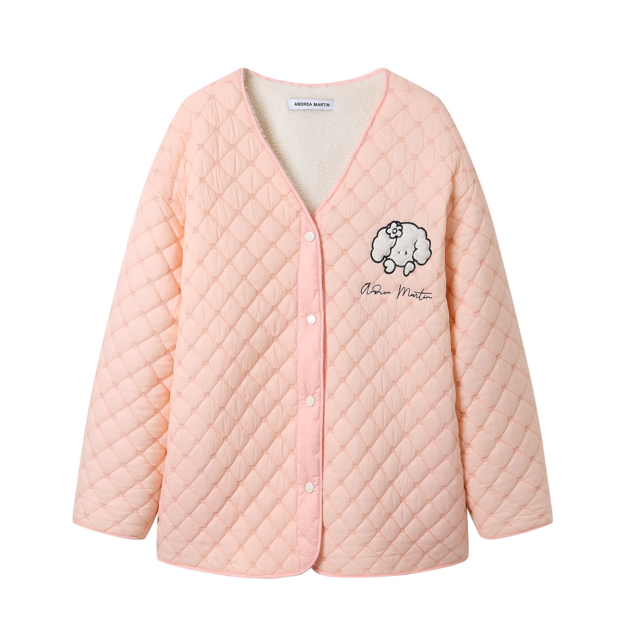 ANDREA MARTIN Pink Quilted Cotton Jacket | MADA IN CHINA