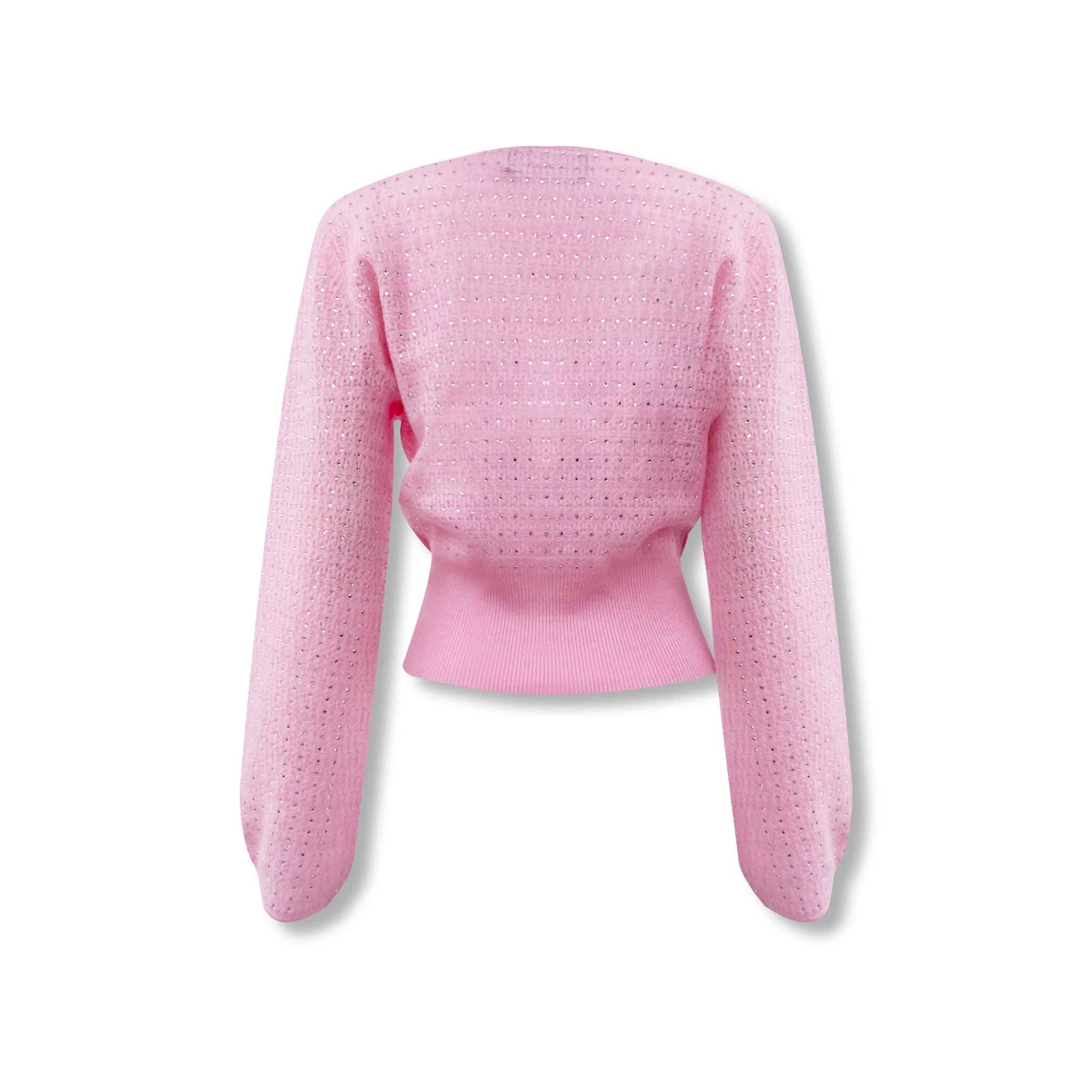 NOT FOR US Pink Rhinestone Knit Top | MADA IN CHINA