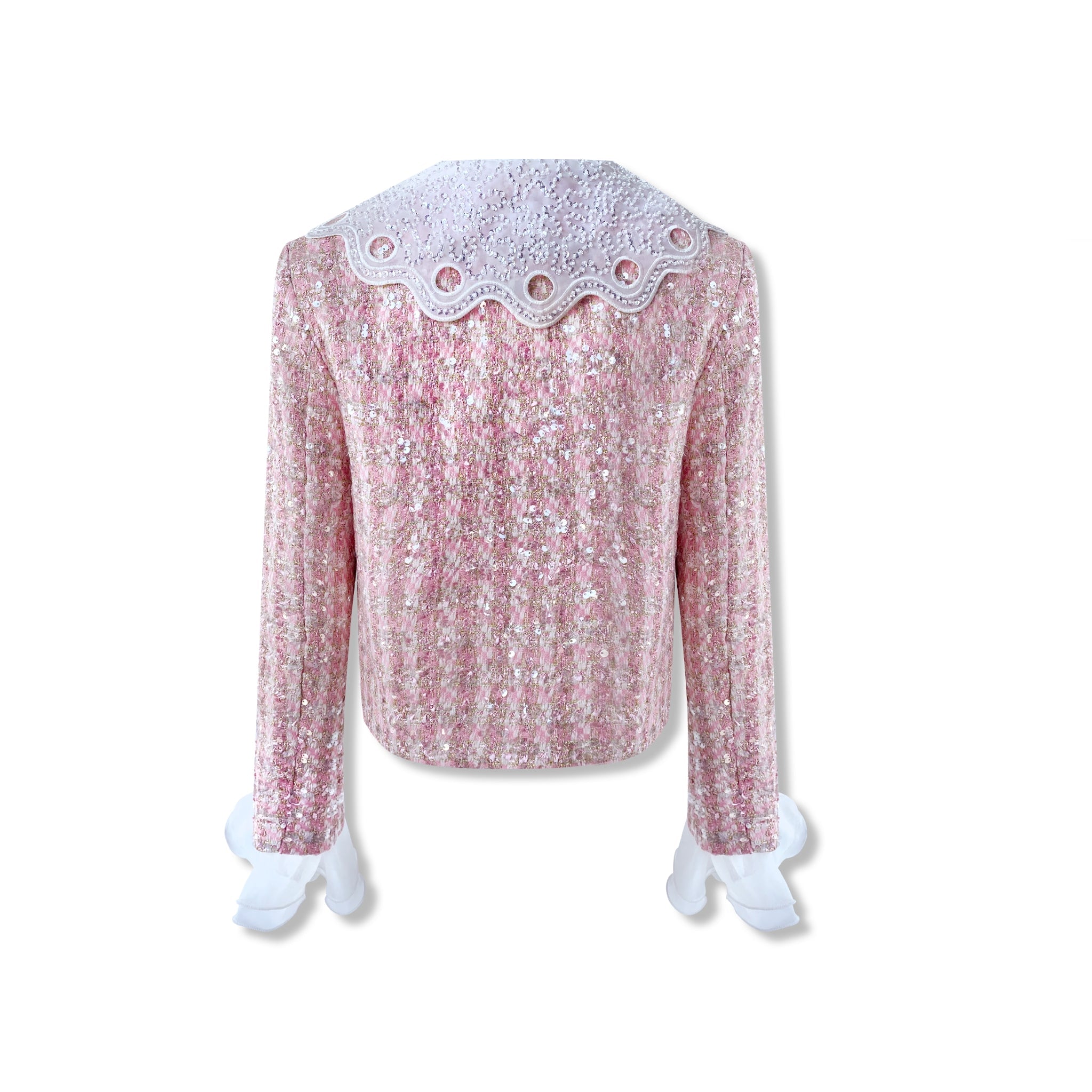 AIMME SPARROW Pink Sequin Bow Jacket | MADA IN CHINA