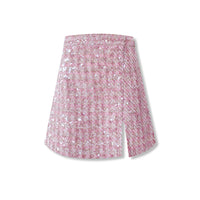 AIMME SPARROW Pink Sequin Skirt | MADA IN CHINA