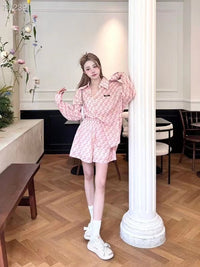 AIMME SPARROW Pink Shirt Suit Shorts | MADA IN CHINA
