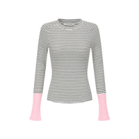 Alexia Sandra Pink Stripe Long-Sleeve T-Shirt | MADA IN CHINA