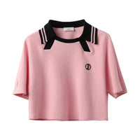 ICE DUST Pink Structured Polo Shirt | MADA IN CHINA