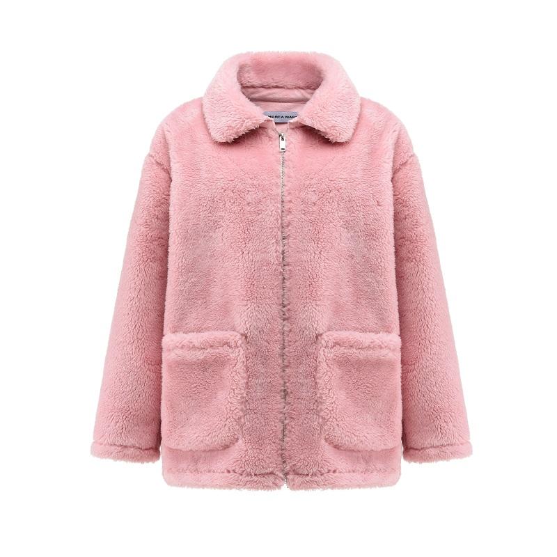 ANDREA MARTIN Pink Sunset Fur Jacket | MADA IN CHINA