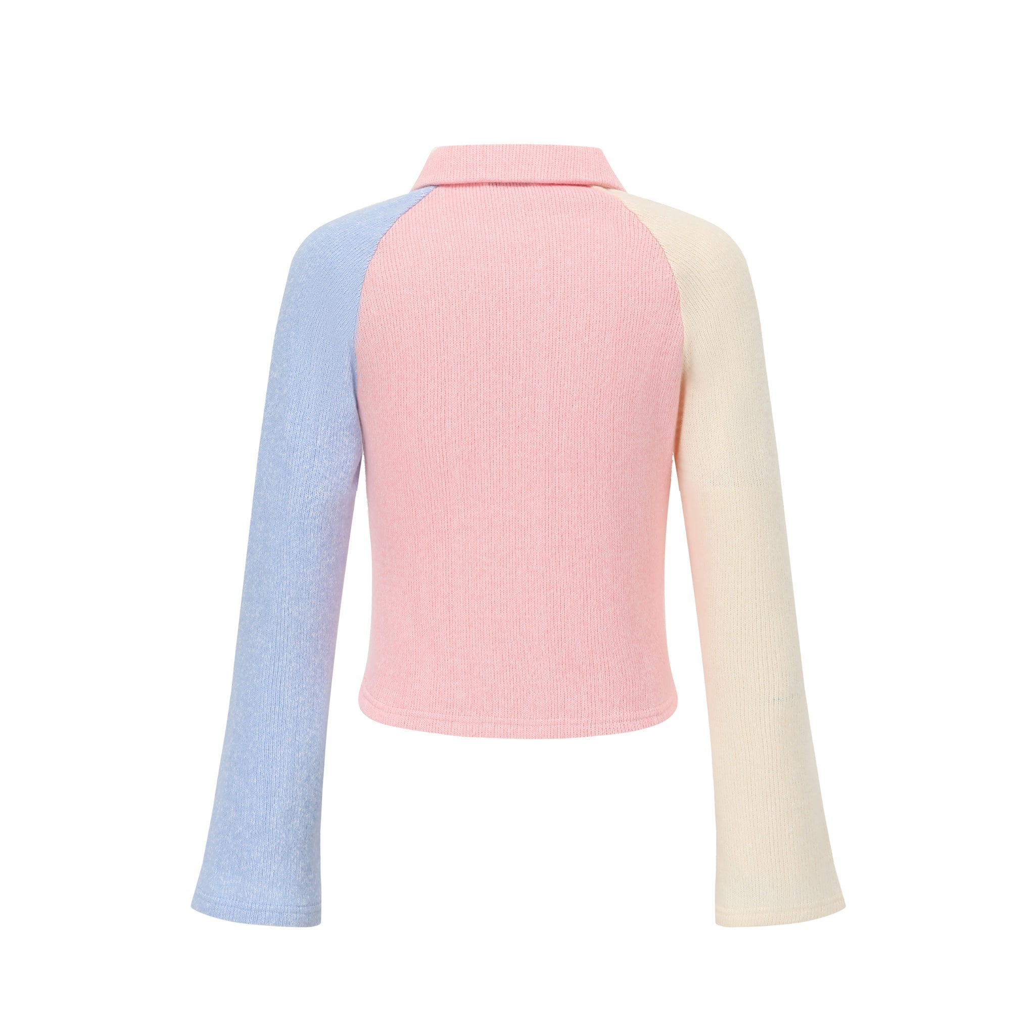 Alexia Sandra Pink Tri-color Knitted Cardigan | MADA IN CHINA