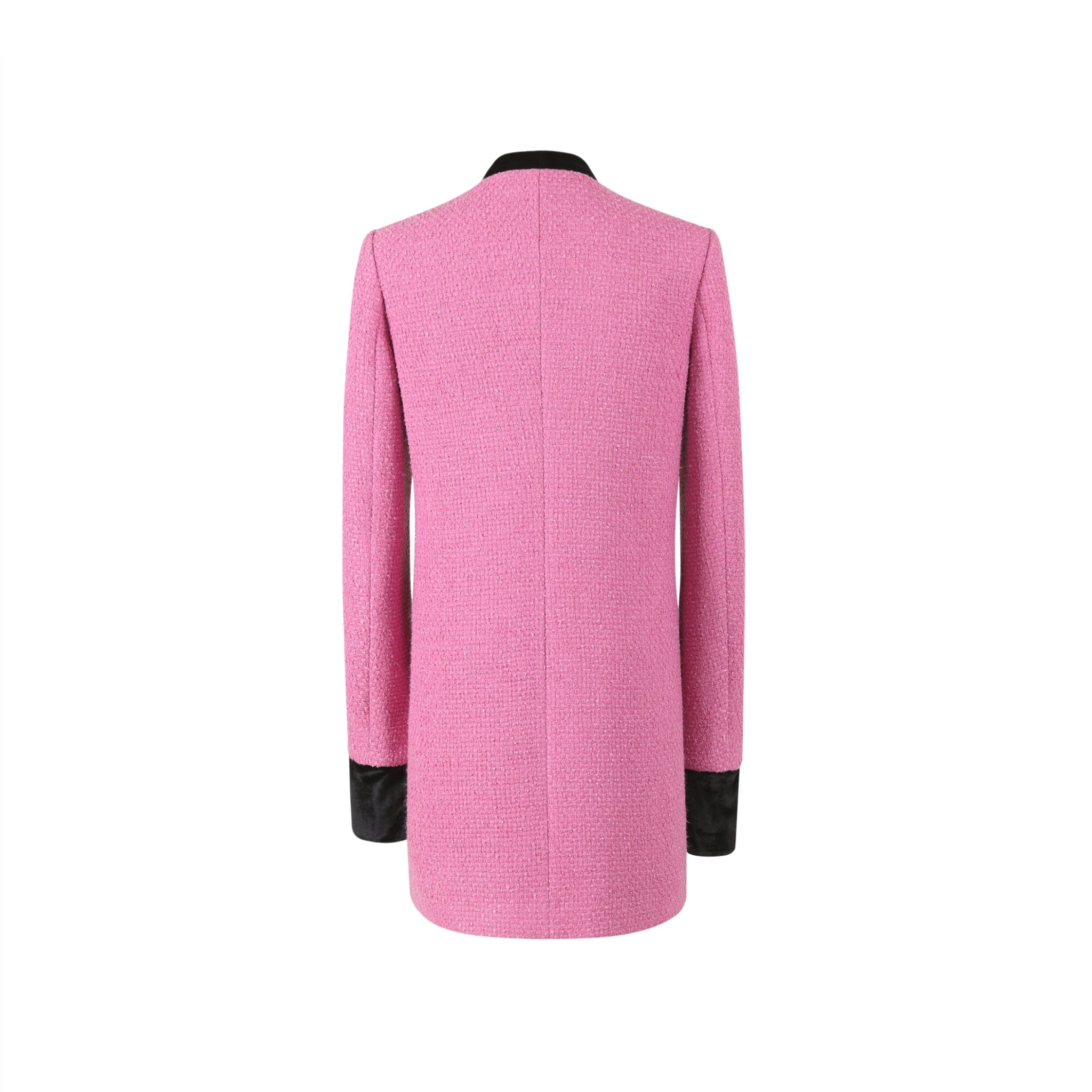 THREE QUARTERS Pink Velvet Bow Mid-Length Jacket | MADA IN CHINA