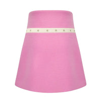 ARTE PURA Pink Woven Belt Wool Pleated Skirt | MADA IN CHINA