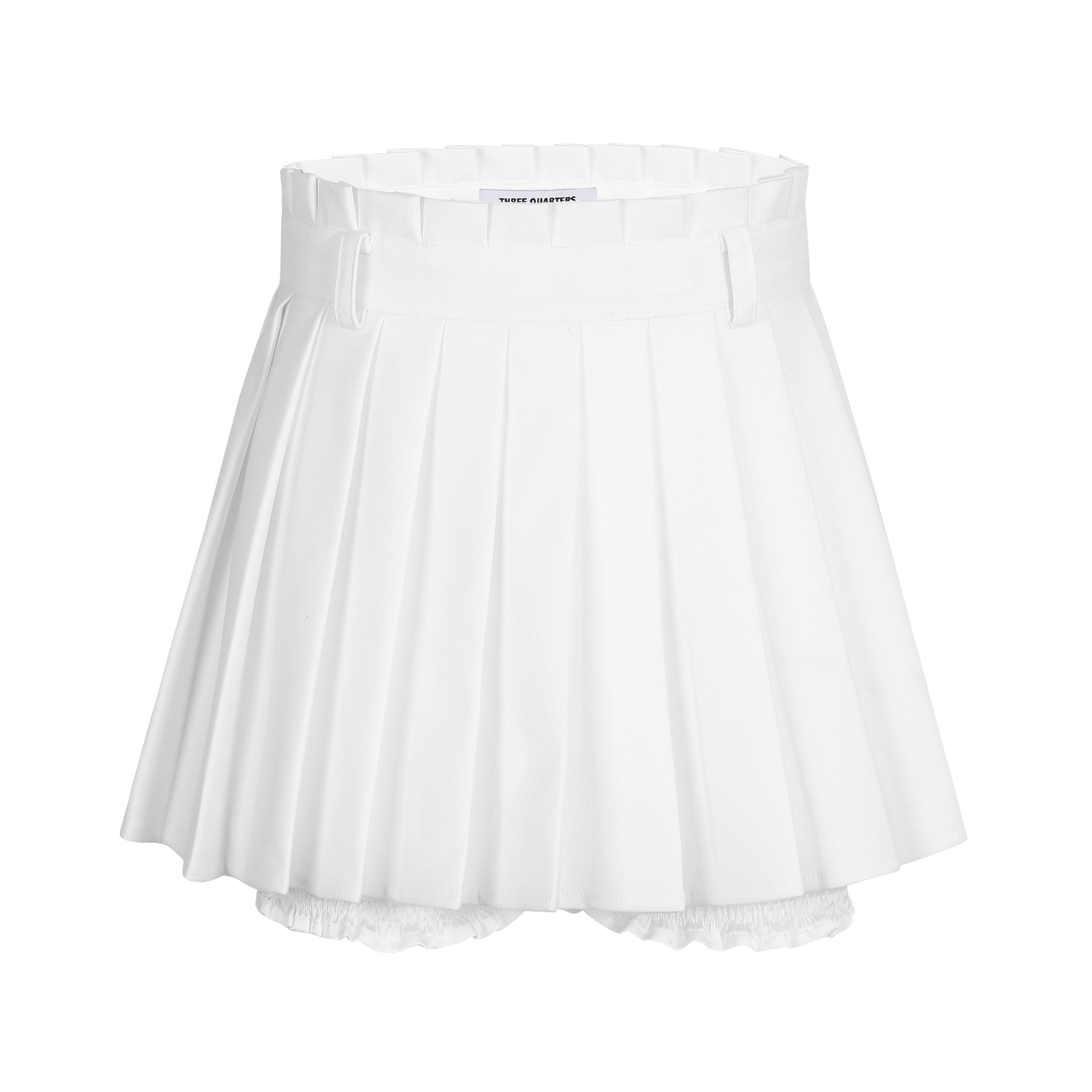 THREE QUARTERS Pleated Skirt White & MADA IN CHINA